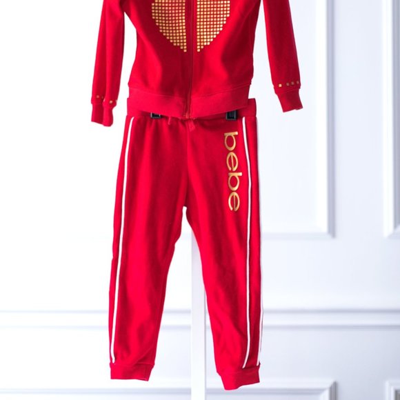 [3y] Bebe Girls Velvet Tracksuit Set NWOT - Picture 3 of 3